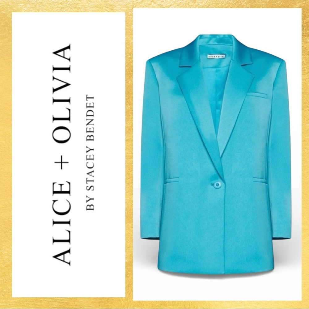 Alice + Olivia Teal Women Blazer 0